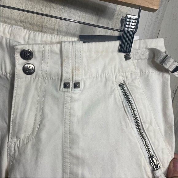 Harley Davidson Y2K Bermuda Shorts Capris Biker Studded  -White size 4 NWT - Picture 7 of 11